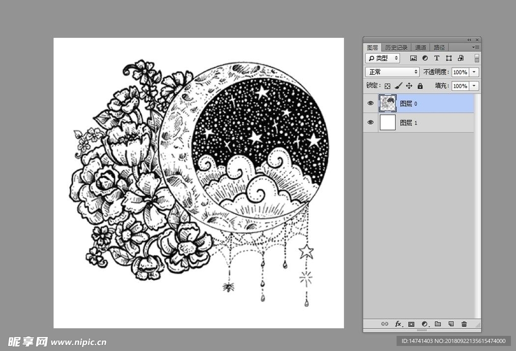 素色宫廷花卉繁星点点吊坠云月镜