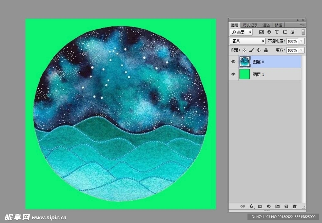 斑斓壮阔星空斑驳迷离海水