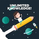 矢量卡通铅笔火箭行星