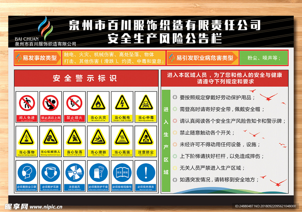 安全生产风险广告栏