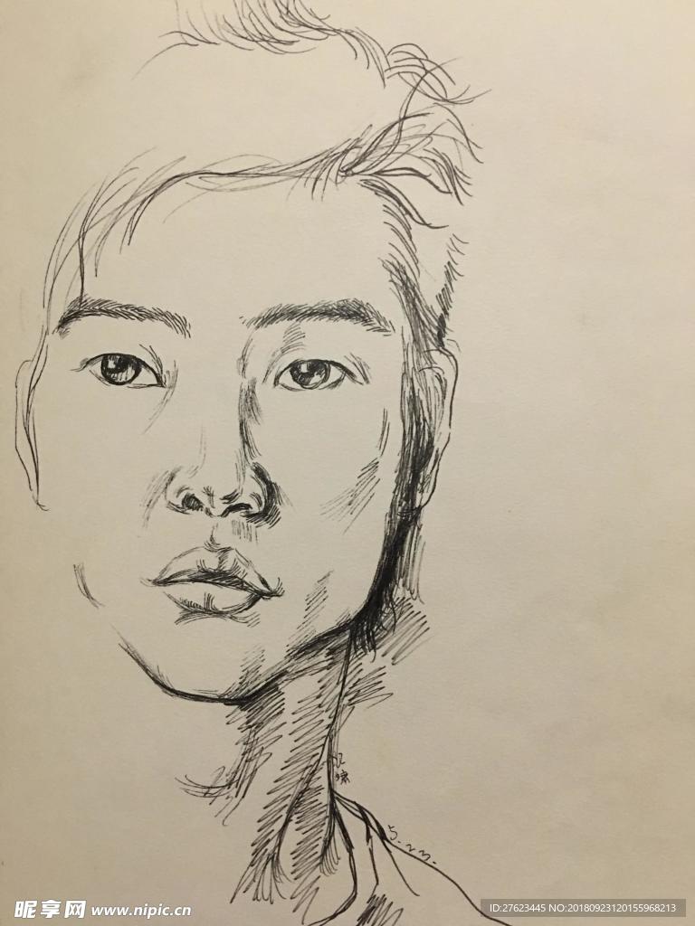 素描头像 人物素描 人物素材