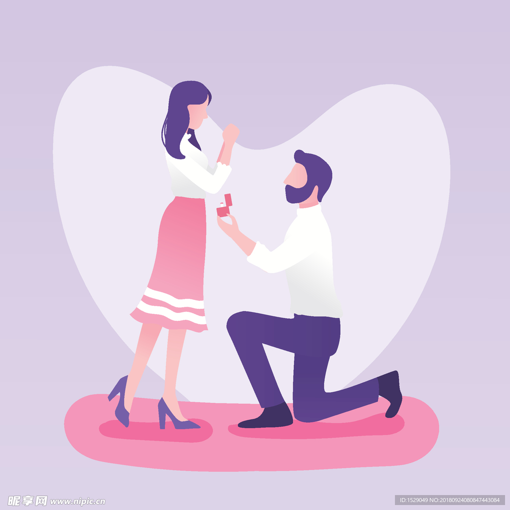 手绘情侣