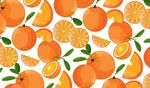 矢量卡通橙子水果图案底纹背景