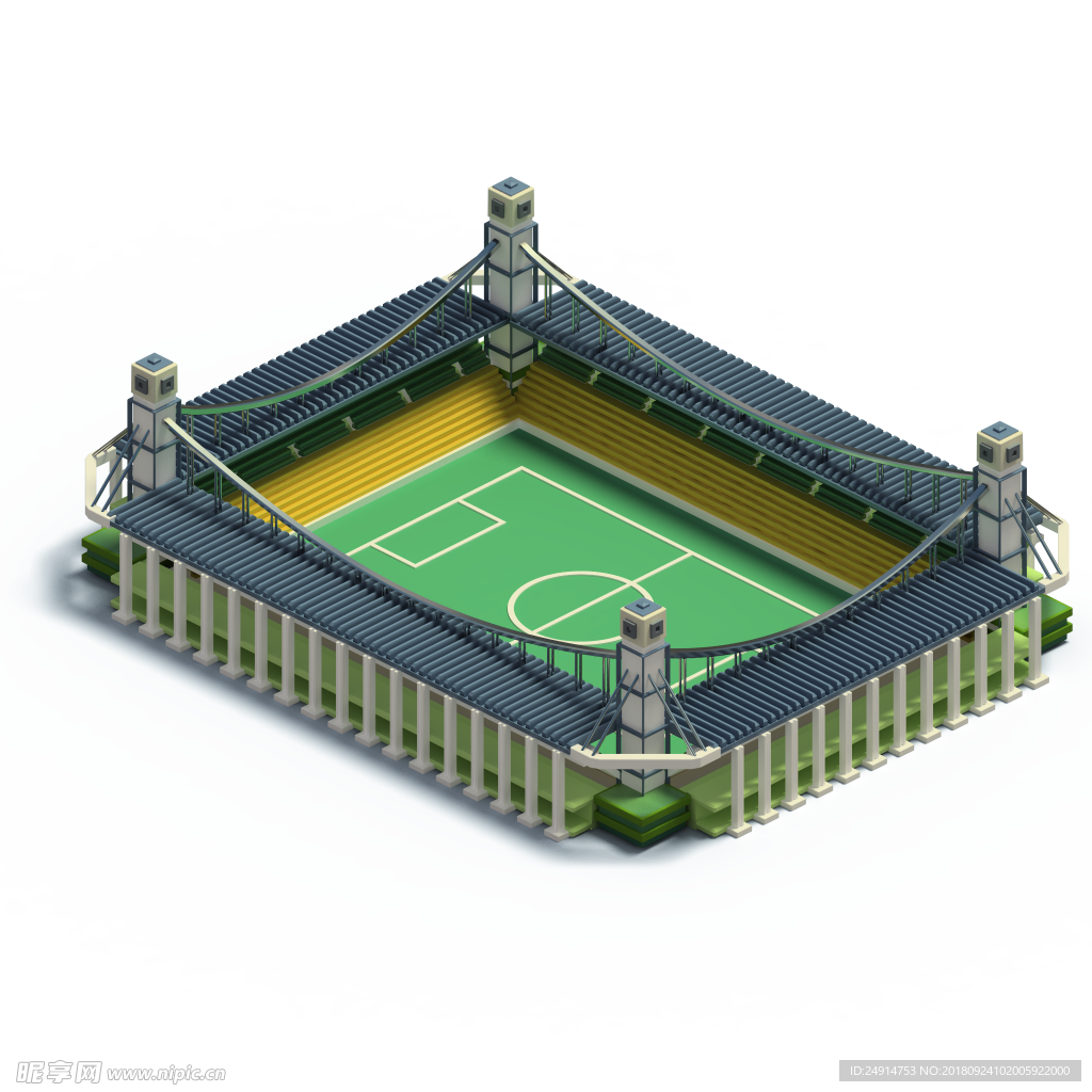 运动健身场高端等轴3D立体