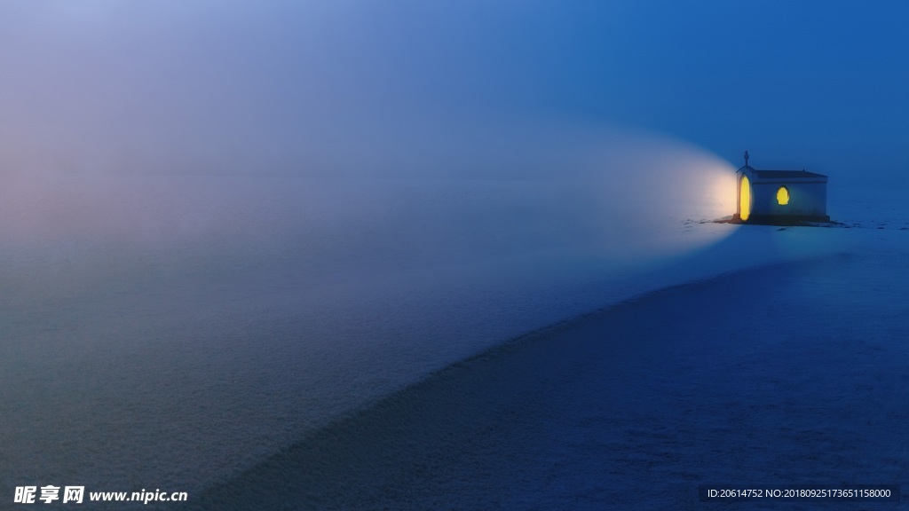 夜色下的海边风景