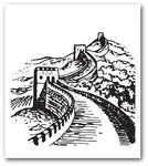手绘古代建筑矢量素材
