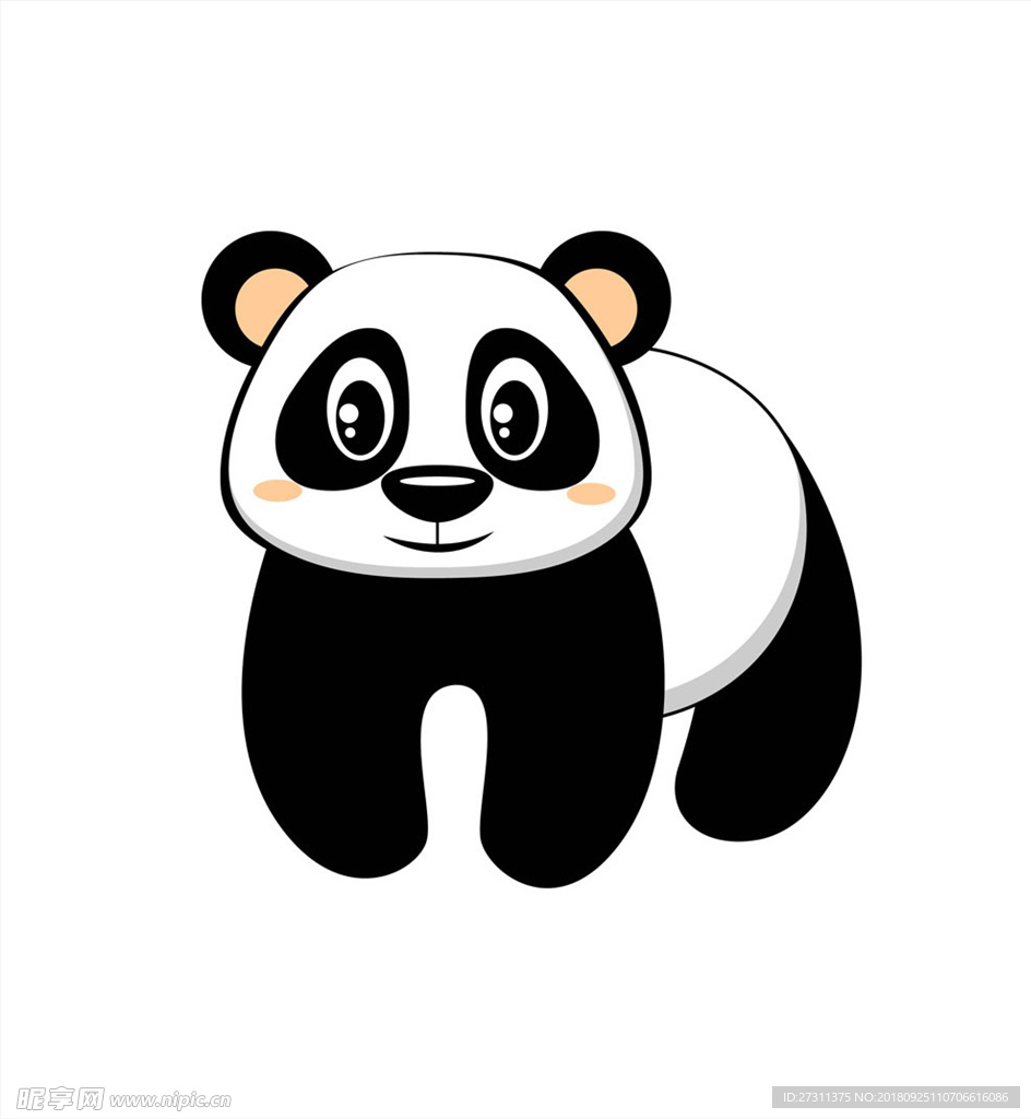 卡通熊猫矢量图片