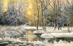 雪景油画风景