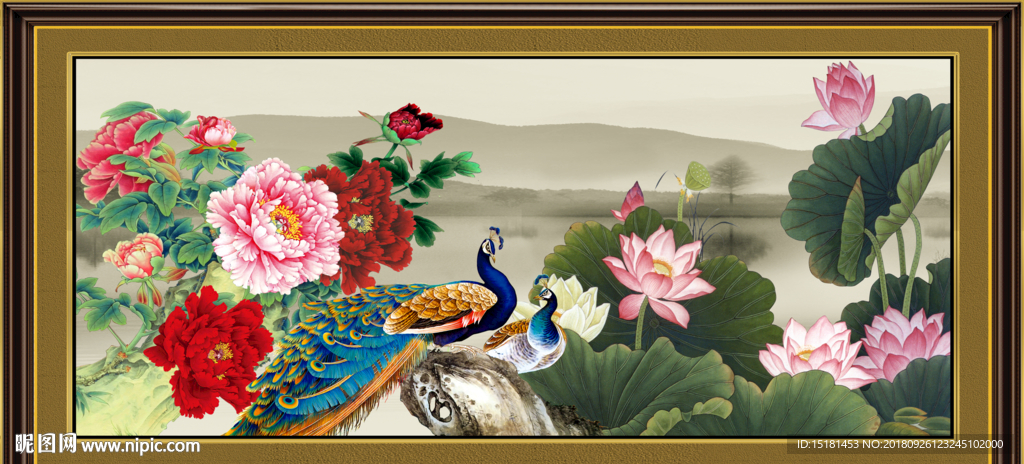 荷花 国画荷花