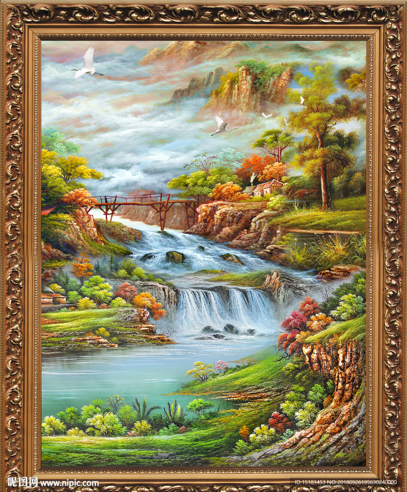 山水油画风景