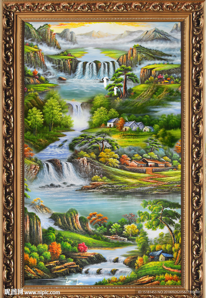 山水油画风景