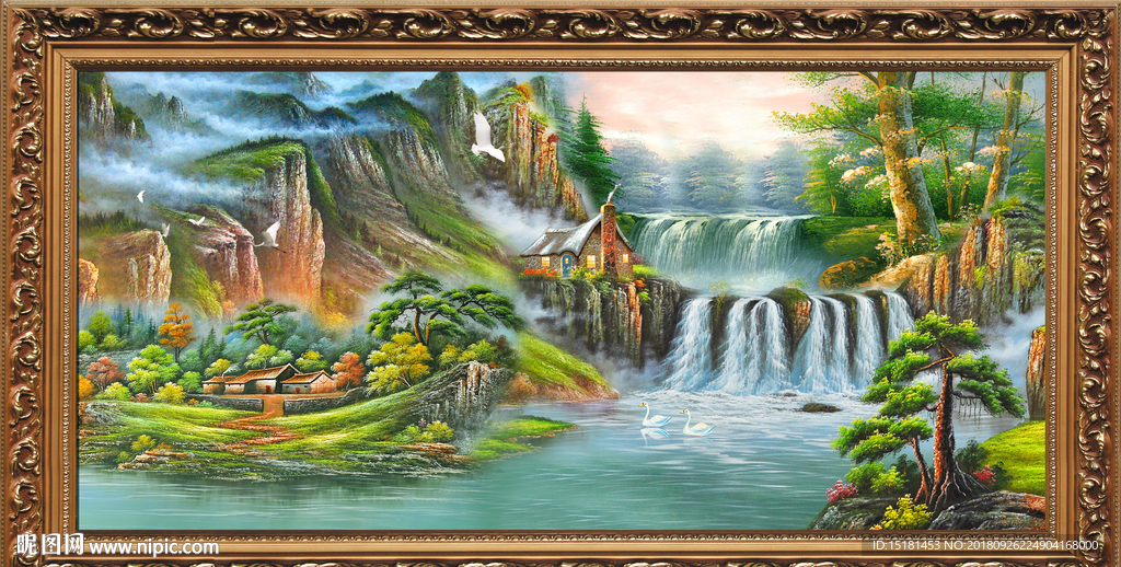 山水油画风景