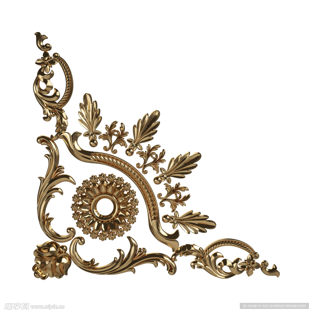 欧式花纹 边框 金属花纹 金色