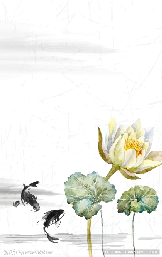 中国风荷花