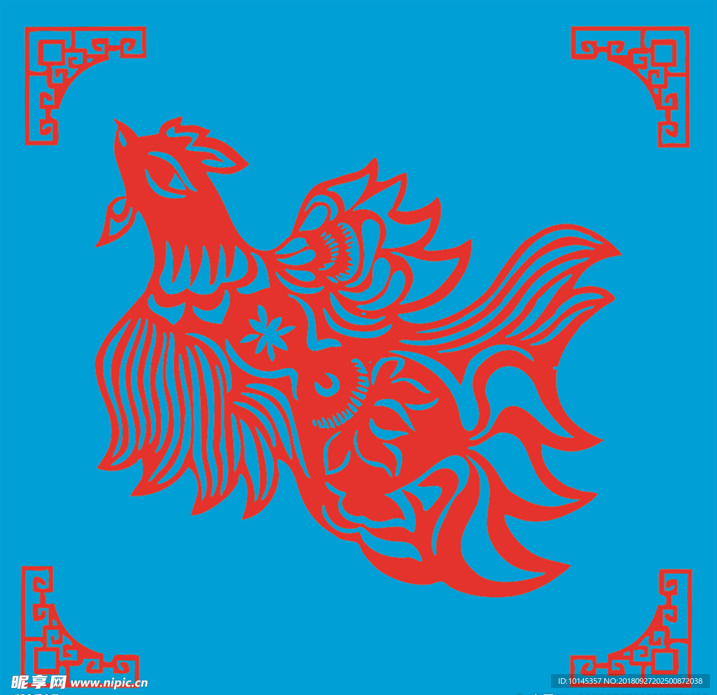 鸡剪纸