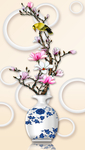 现代简约花瓶创意玄关屏风背景底