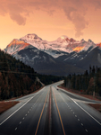 山区道路风景 公路黄昏景色