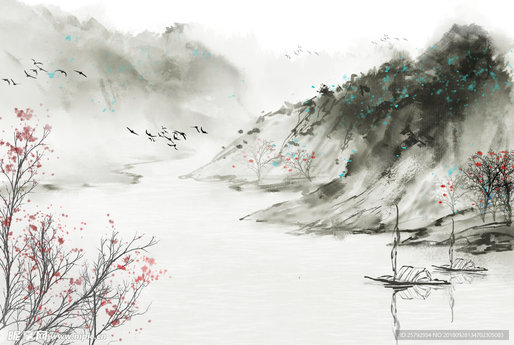 水墨中国风背景素材