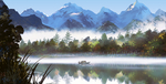 水墨山水画