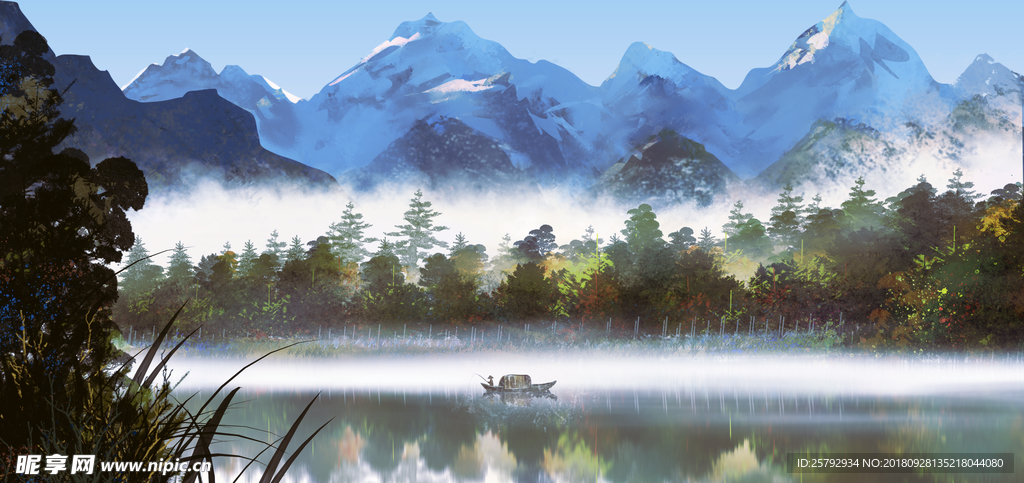 水墨山水画
