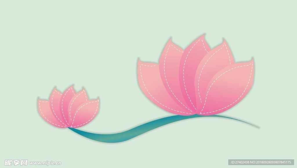 荷花矢量素材