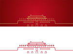 国庆节素材  天安门线条