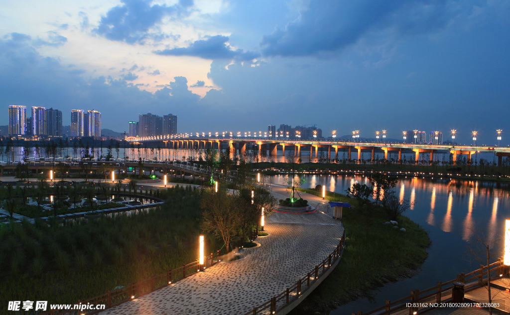 河东湿地公园夜景