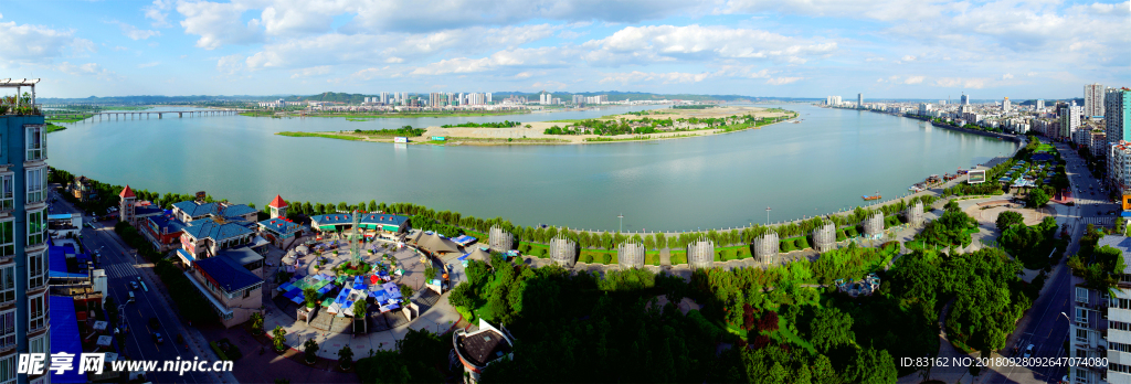 遂宁市城区烟波浩渺的观音湖