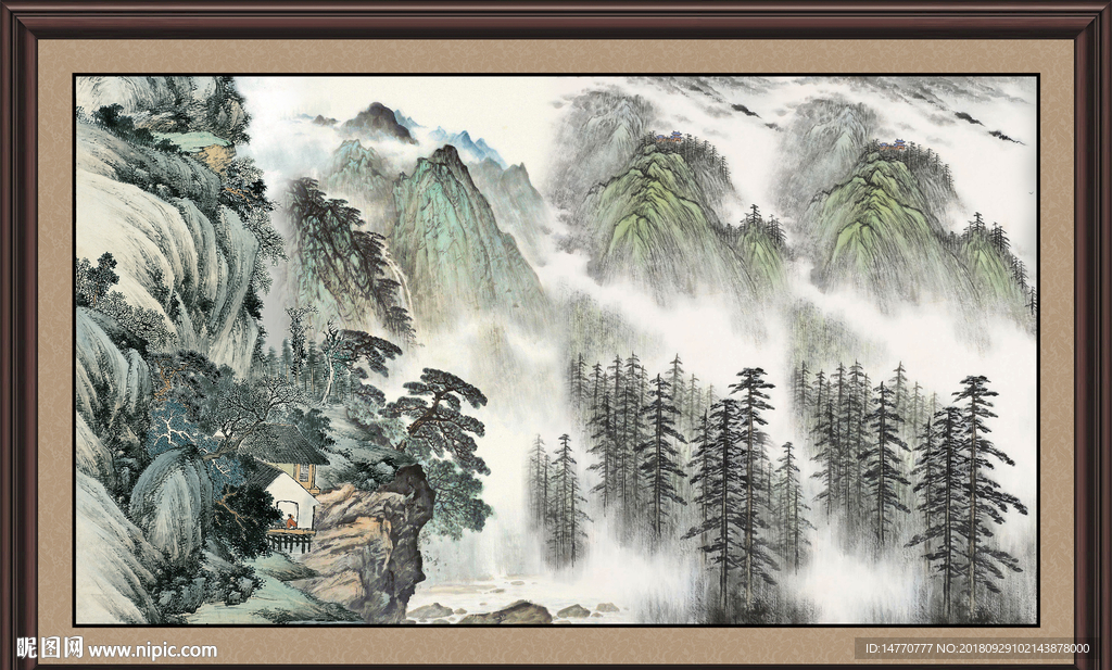 桂林山水国画