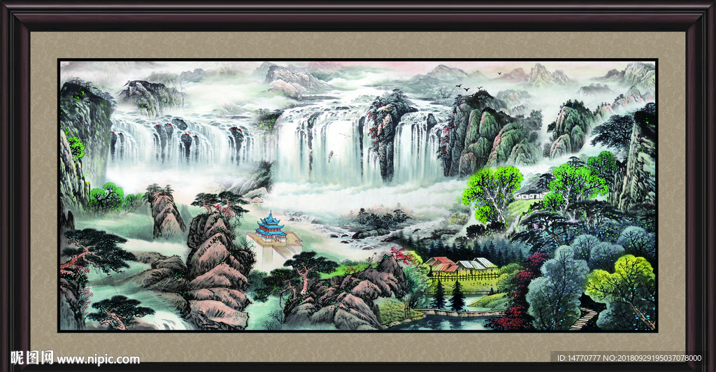 新中式山水画 国画山水图