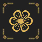 金色花纹边框