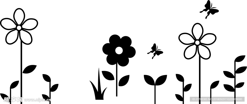 小花 小草 蝴蝶