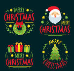 4款彩绘圣诞快乐标签