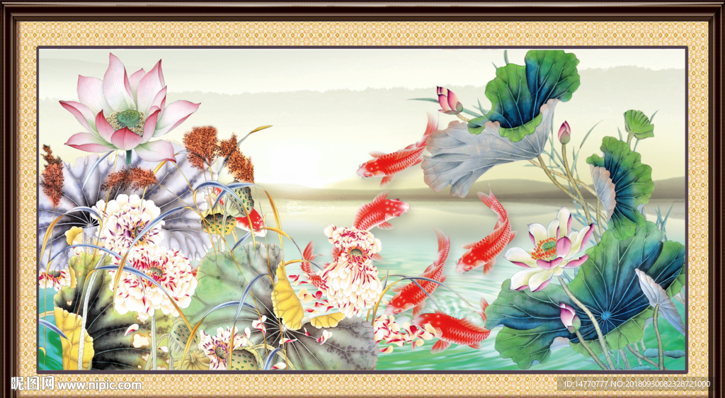 国画荷花