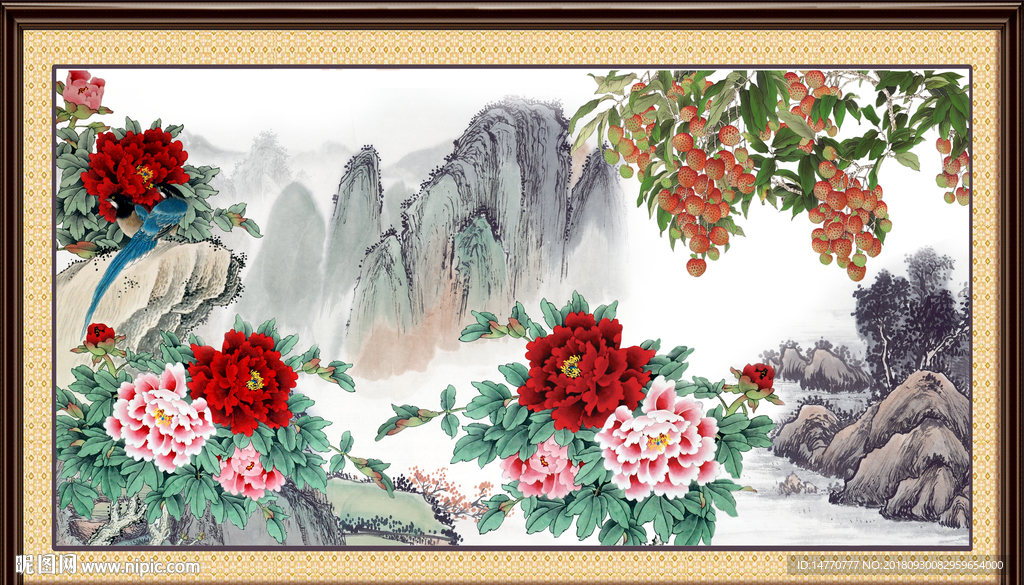国画牡丹图
