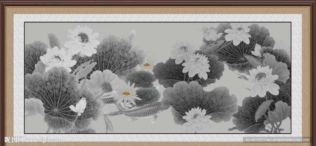 国画荷花 水墨荷花图