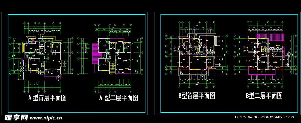 cad别墅施工图源文件