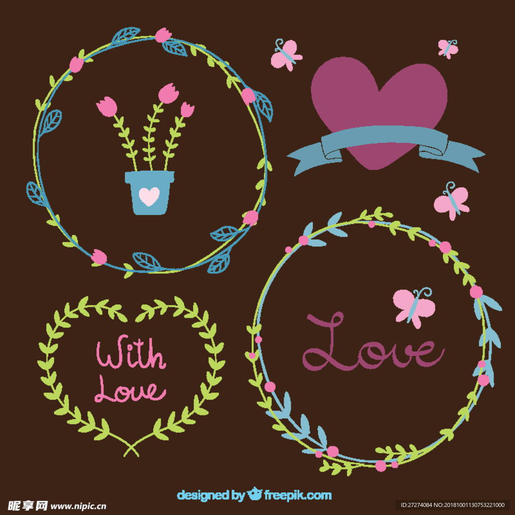 落叶缤纷的相框