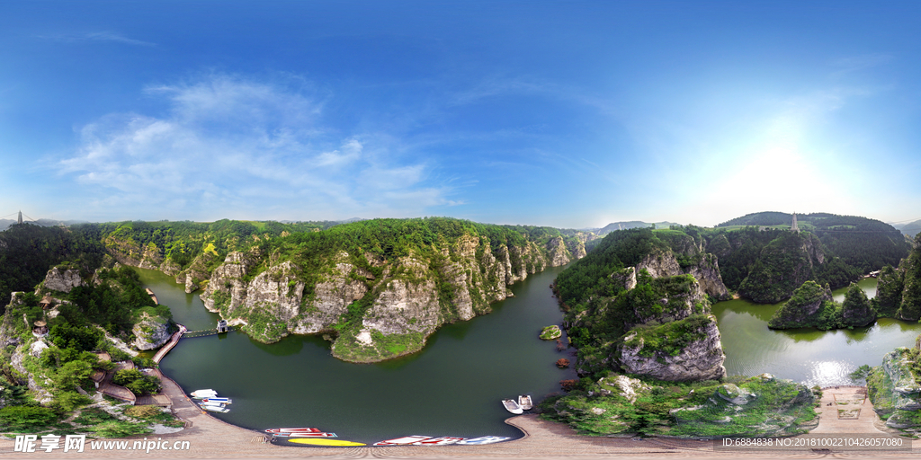 辽宁龙潭大峡谷航拍720度全景