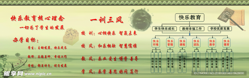 学校理念文化背景墙