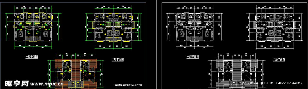 cad别墅施工图源文件