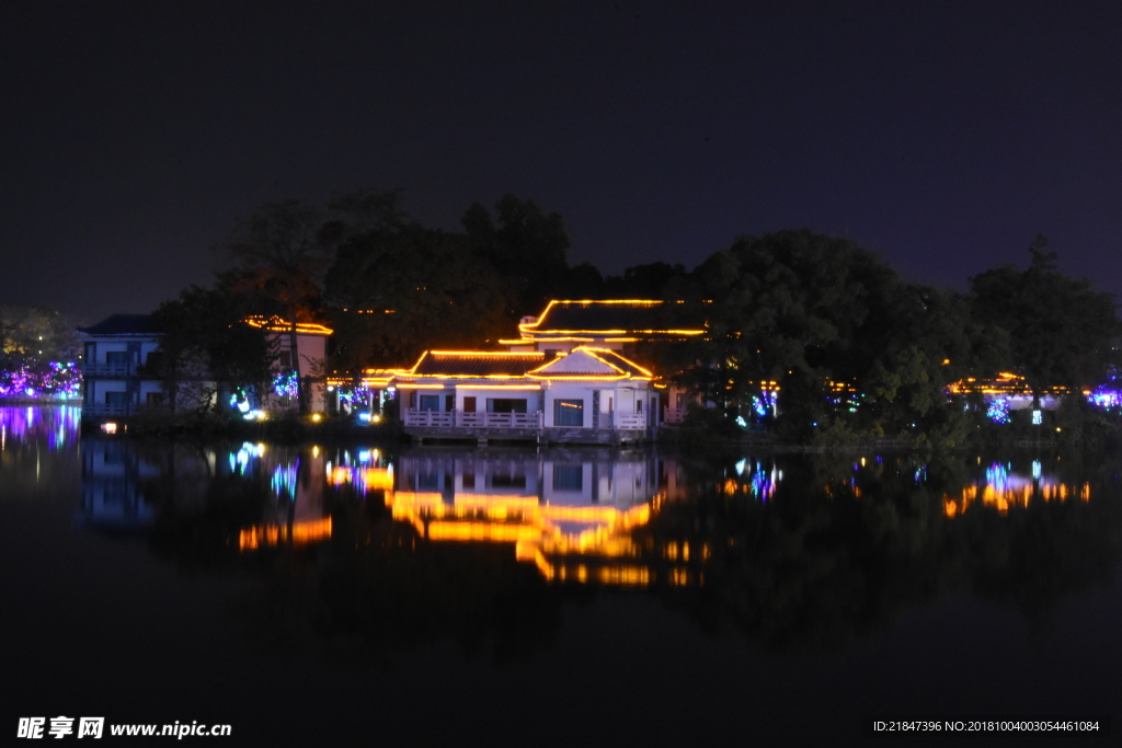 惠州西湖夜晚景色