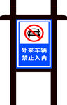 车辆禁止入内警示牌