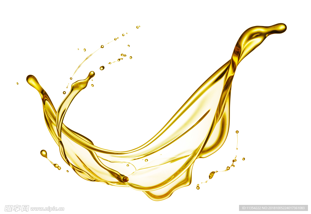 金色液体 喷溅 水花