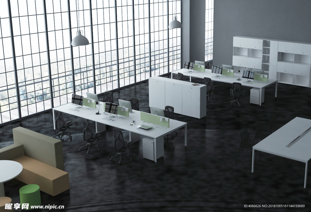 现代办公室一角3d模型
