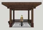 现代中式廊亭