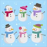 雪人 小雪人 矢量素材