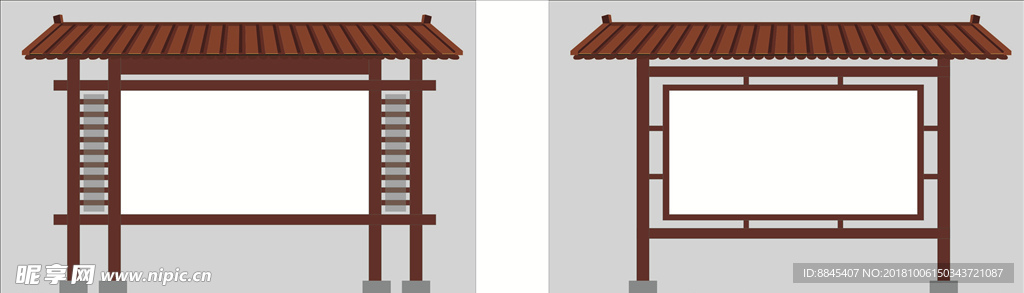 木质宣传栏效果图