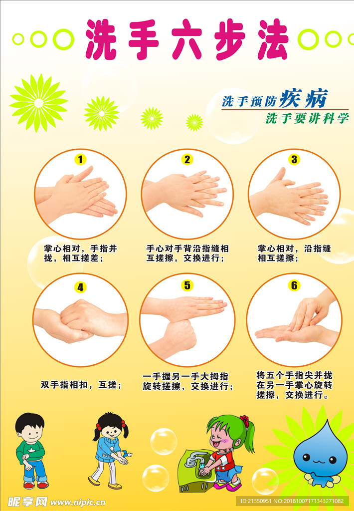 洗手六步法