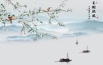 新中式玉树临风彩雕背景墙